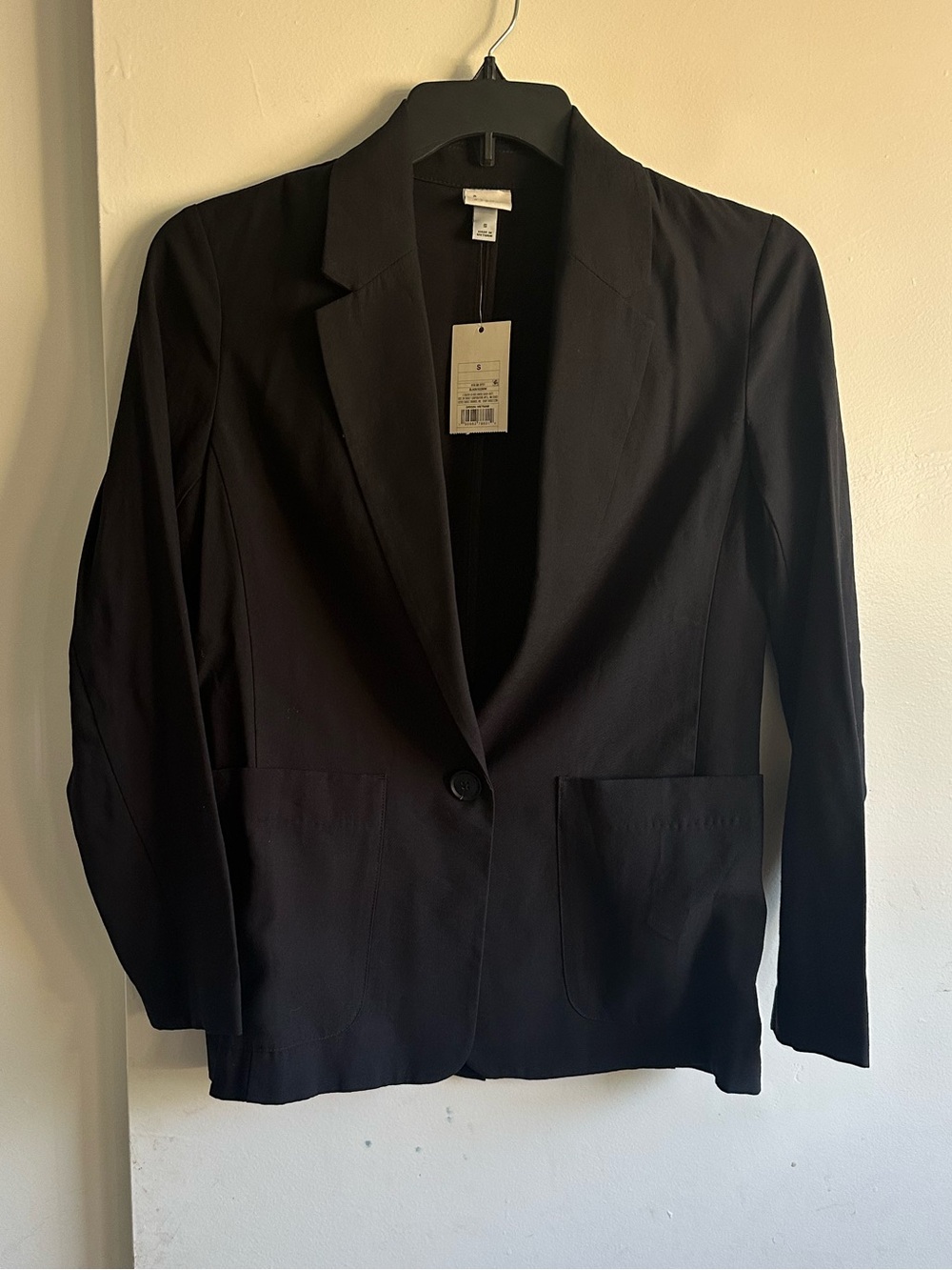 a new day Black Single-Button Blazer with Patch Pockets